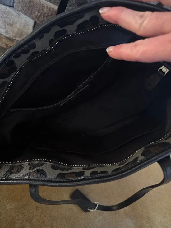 Coach Leopard-Print Tote in Black, grey &brown - Picture 4 of 4